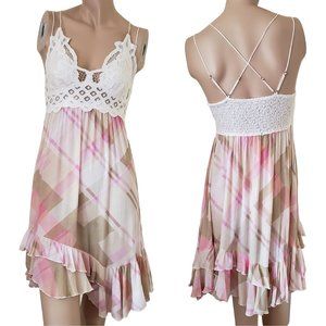 Free People Adella Soft Plaid Mini Chemise Dress